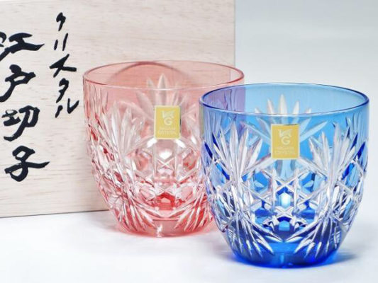 KAGAMI（カガミクリスタル）色被せ切子冷酒グラスを買取｜東京都江東区にて食器買取